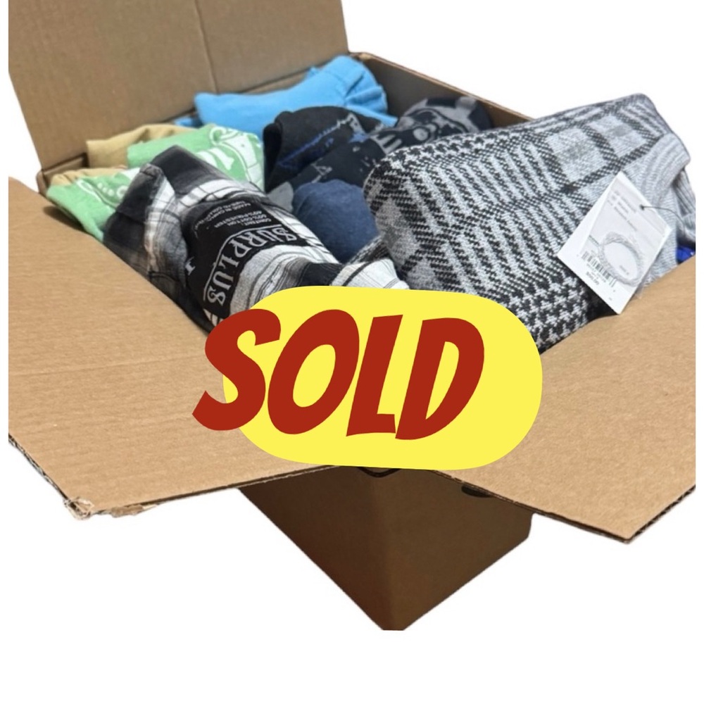 Men’s Clothing Lot Mixed Bundle Reseller Jacket Graphic Tees Shirts Bulk Box